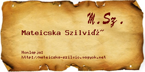 Mateicska Szilvió névjegykártya